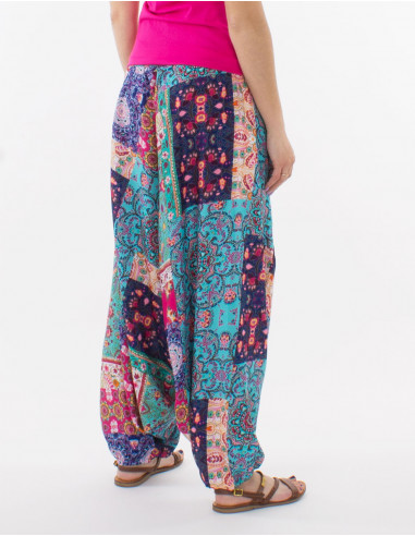 Sarouel polyester 3 en 1 imprimé Sari patch