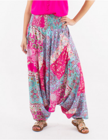 Sarouel polyester 3 en 1 imprimé Sari patch