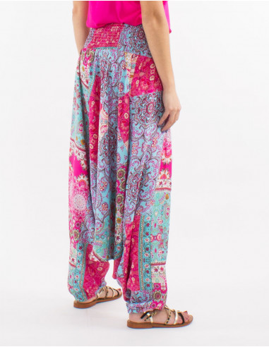 Sarouel polyester 3 en 1 imprimé Sari patch