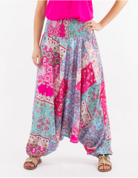 Sarouel polyester 3 en 1 imprimé Sari patch