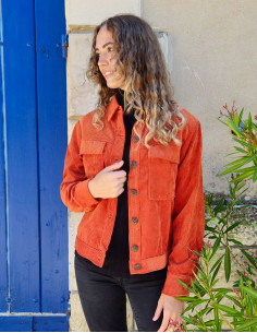 Corduroy 88% polyester 12% polyamide buttoned jacket 2