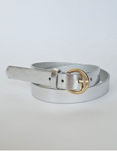 Ceinture polyuréthane unie boucle métal 2