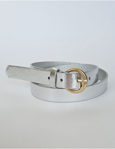 Plain polyurethane belt with metal buckle