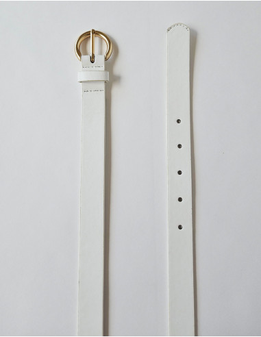 Ceinture polyuréthane unie boucle métal