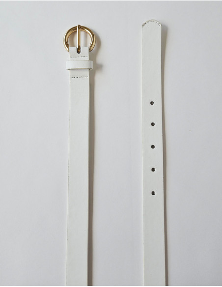 Ceinture polyuréthane unie boucle métal