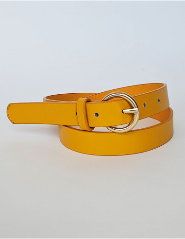 Ceinture polyuréthane unie boucle métal