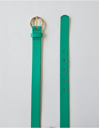 Ceinture polyuréthane unie boucle métal