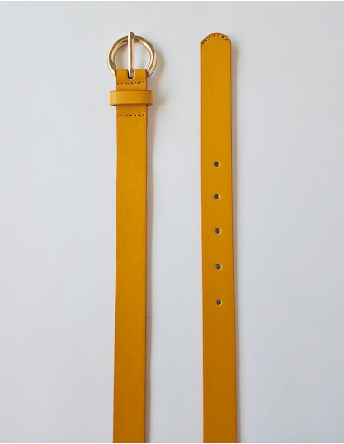 Ceinture polyuréthane unie boucle métal