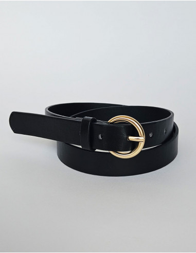 Plain polyurethane belt with metal buckle