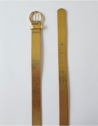 Ceinture polyuréthane unie boucle métal