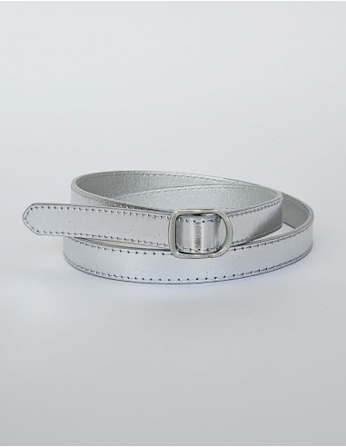Ceinture polyuréthane unie boucle métal