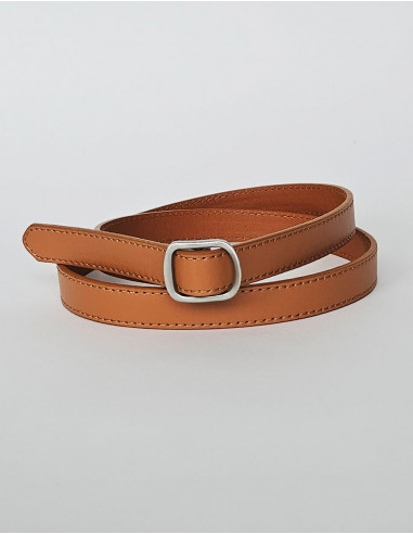 Ceinture polyuréthane unie boucle métal