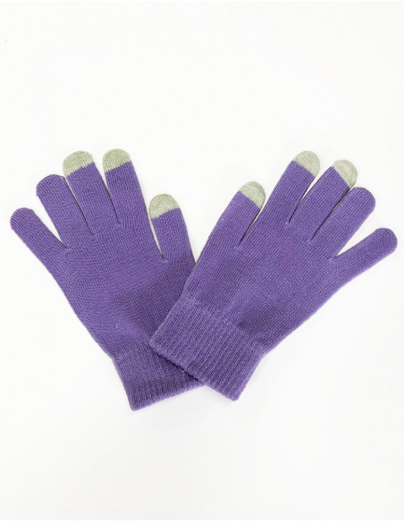 Paire de gants unis tactiles