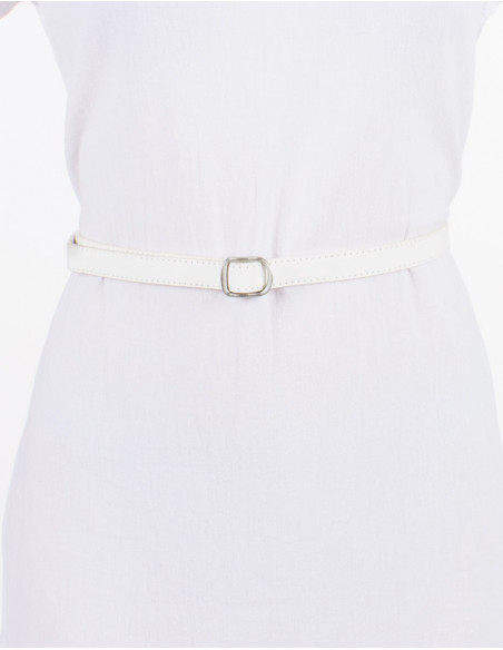 Ceinture polyuréthane unie boucle métal