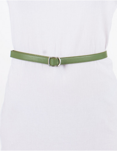 Ceinture polyuréthane unie boucle métal