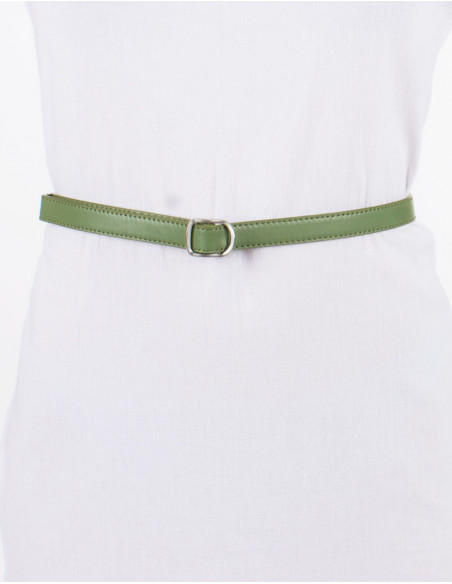 Ceinture polyuréthane unie boucle métal