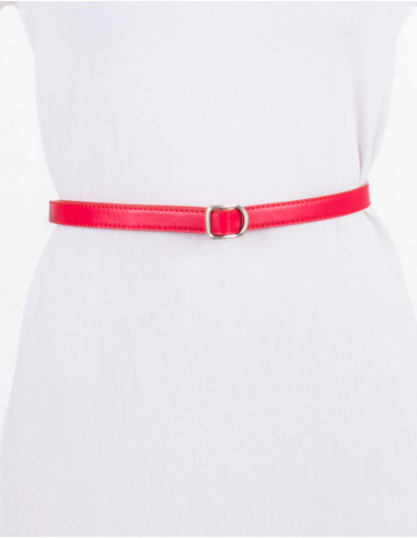 Ceinture polyuréthane unie boucle métal