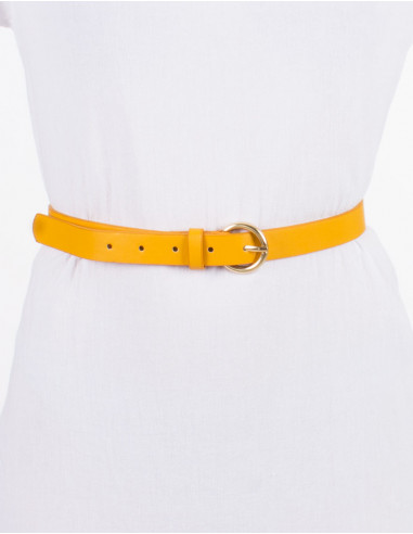 Ceinture polyuréthane unie boucle métal