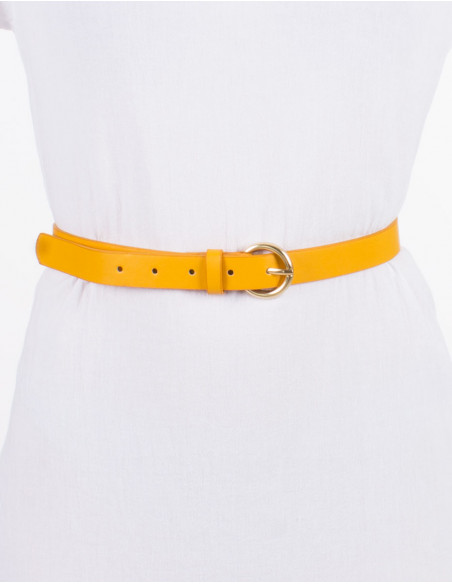 Ceinture polyuréthane unie boucle métal