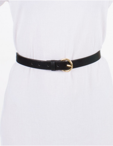 Ceinture polyuréthane unie boucle métal