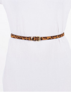 Polyurethane belt with printed metal buckle