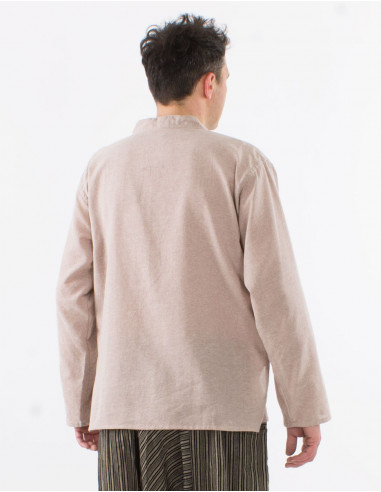 Chemise homme coton manches longues naturel kurta