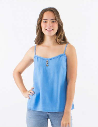 54% lin 46% viscose strapped top