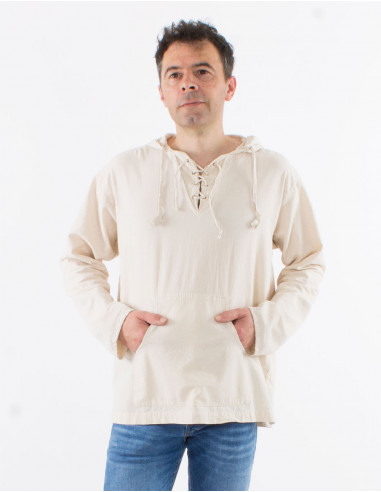 Chemise homme coton avec capuche