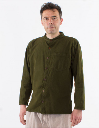 SW cotton gent plain shirt with buttons and long sleeves