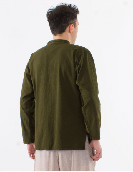 Chemise homme coton uni manches longues boutonnée sw