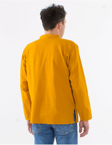 Chemise homme coton uni manches longues boutonnée sw