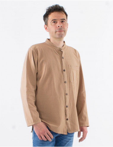 SW cotton gent plain shirt with buttons and long sleeves