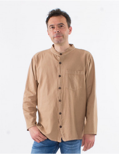 Chemise homme coton uni manches longues boutonnée sw