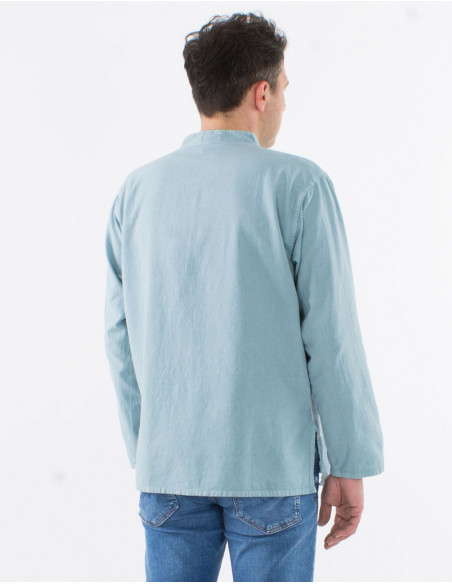 Chemise homme coton uni manches longues boutonnée sw