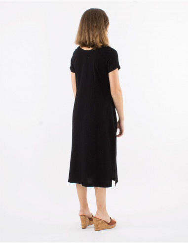 Robe longue coton sw manches courtes