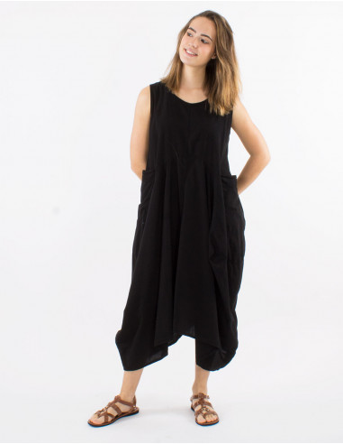 Long cotton sw sleeveless dress