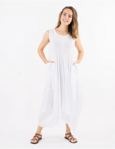 Long cotton sw sleeveless dress