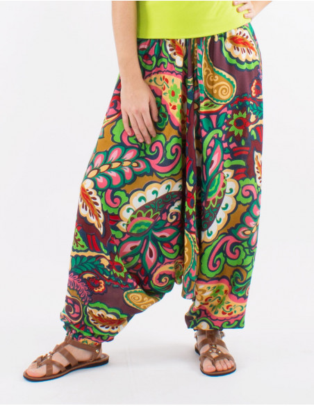 Viscose 3 in 1 harem pants with "antalya" print