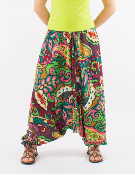 Viscose 3 in 1 harem pants with "antalya" print