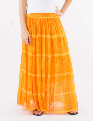 Jupe voile coton volants doublée surteint