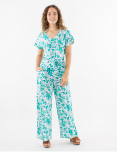 Long viscose combo with short sleeves and "indien" print 2