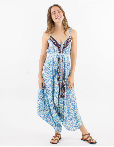 Long polyester printed "sari" combo and straps