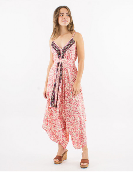 Long polyester printed "sari" combo and straps