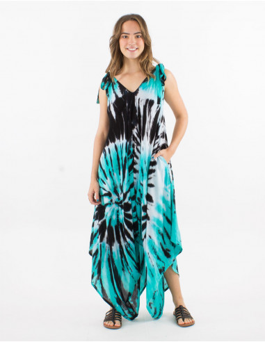 Long viscose tie and dye combo