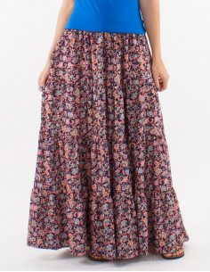 Jupe longue polyester imprimé floral