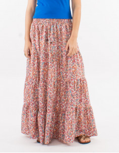 Jupe longue polyester imprimé floral 2