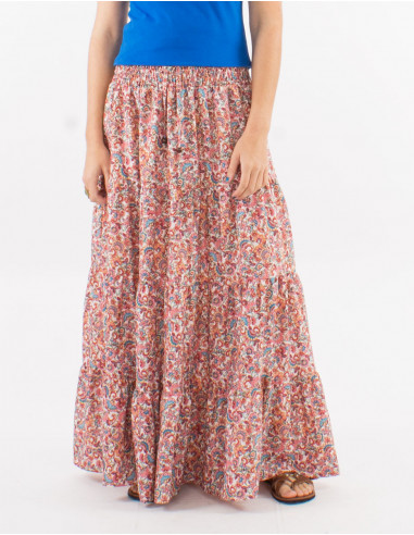 Jupe longue polyester imprimé floral