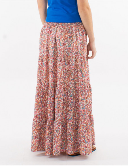 Jupe longue polyester imprimé floral