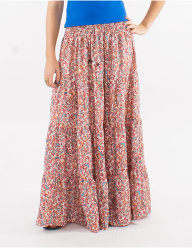Jupe longue polyester imprimé floral