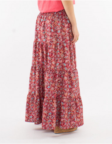 Jupe longue polyester imprimé floral